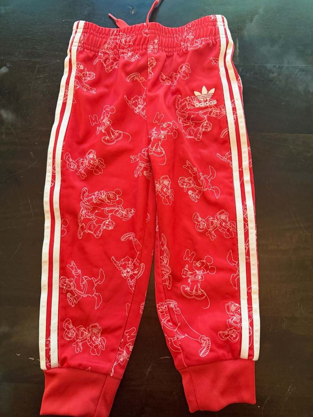 Adidas Disney Mickey and Friends SST Jogger Pants, Red 3T